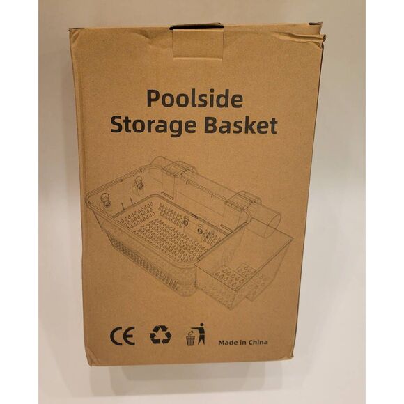 2 Poolside Storage Baskets with Cup Holders for Frame Pools Gray - Picture 8 of 9